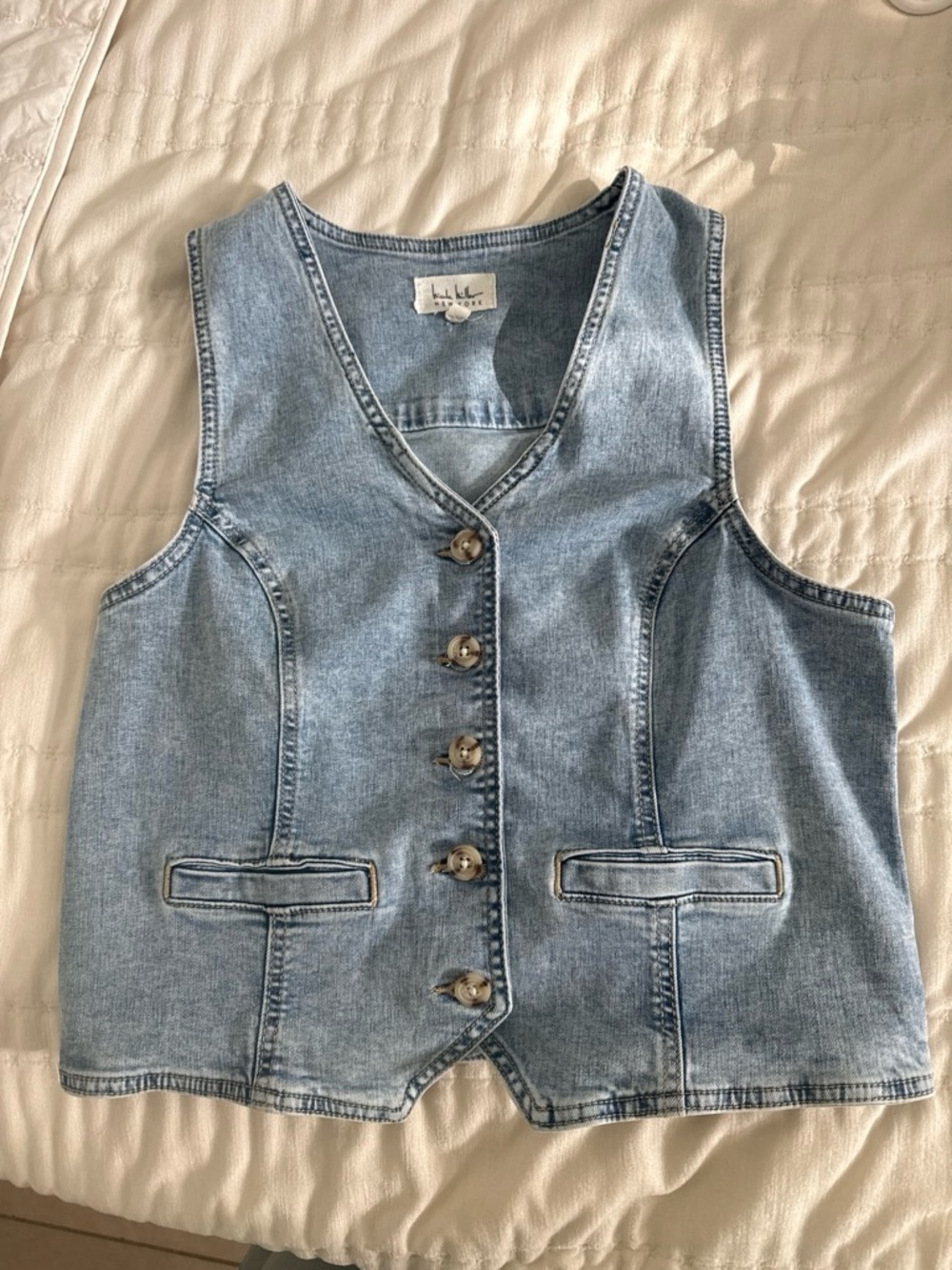Nicole Miller Light Blue Denim Vest